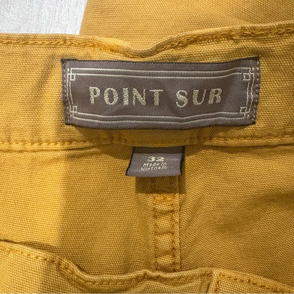 Point Sur J. Crew Wide Leg Cropped Pants Washed Mustard Yellow, Sz 32 - Picture 13 of 14